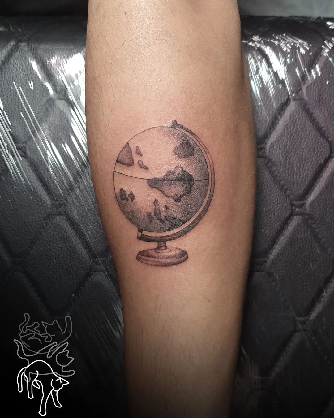 custom globe tattoo design