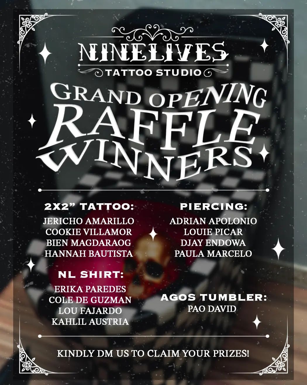 tattoo raffle ticket winners